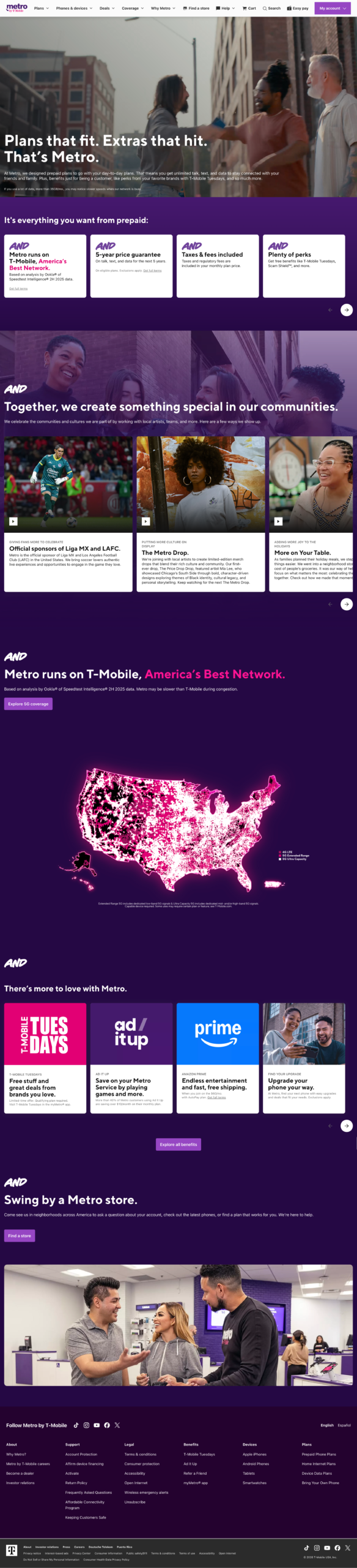 Metro About Us page, full page
